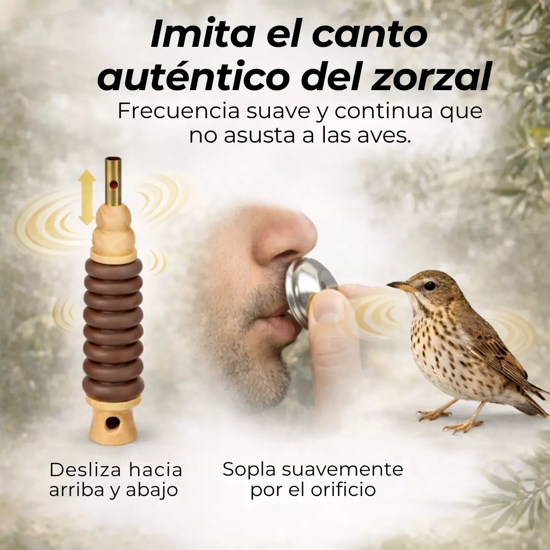 Reclamo de zorzal que imita el canto auténtico del zorzal