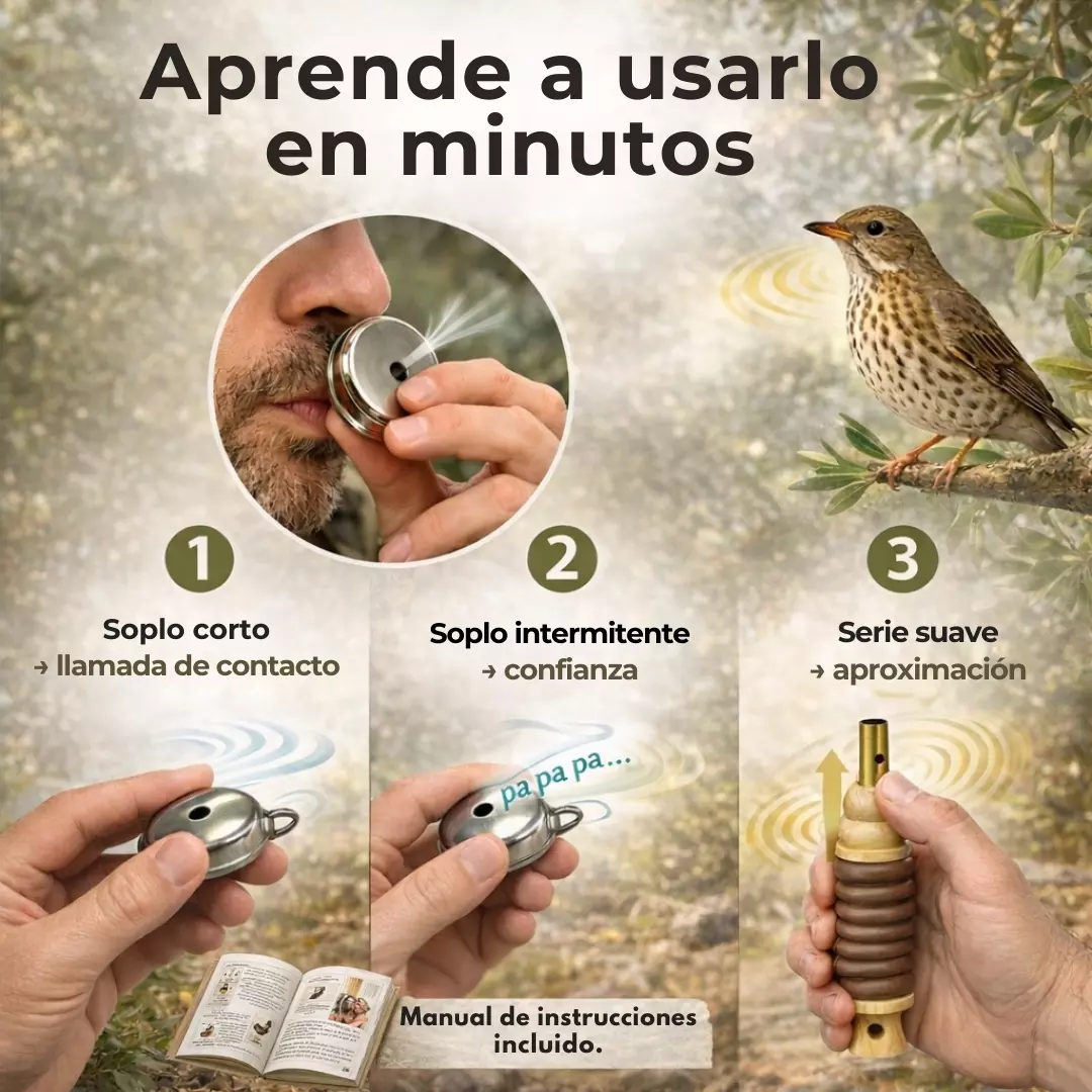 Reclamo de zorzal fácil de utilizar desde el primer día