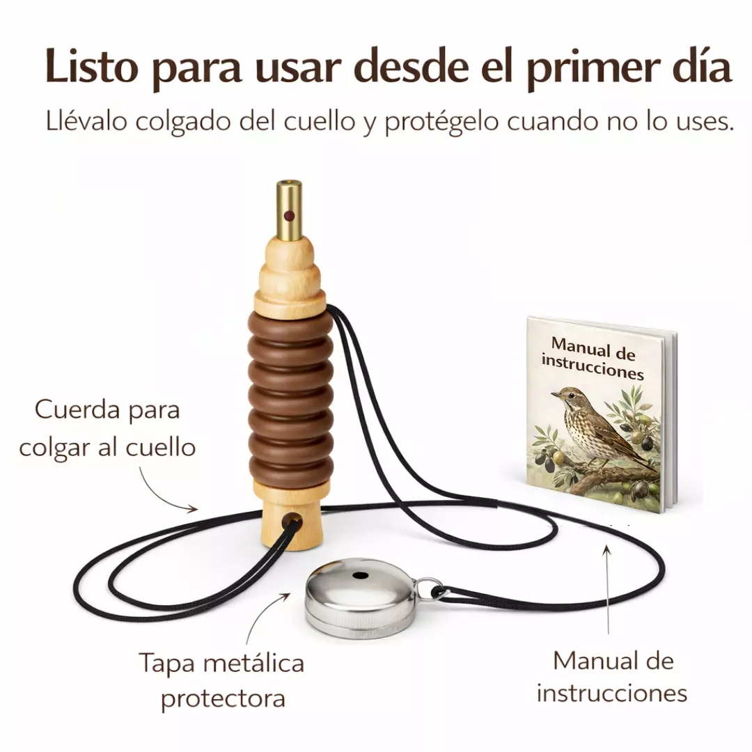 Reclamo de zorzal preparado para utilizar desde el primer día